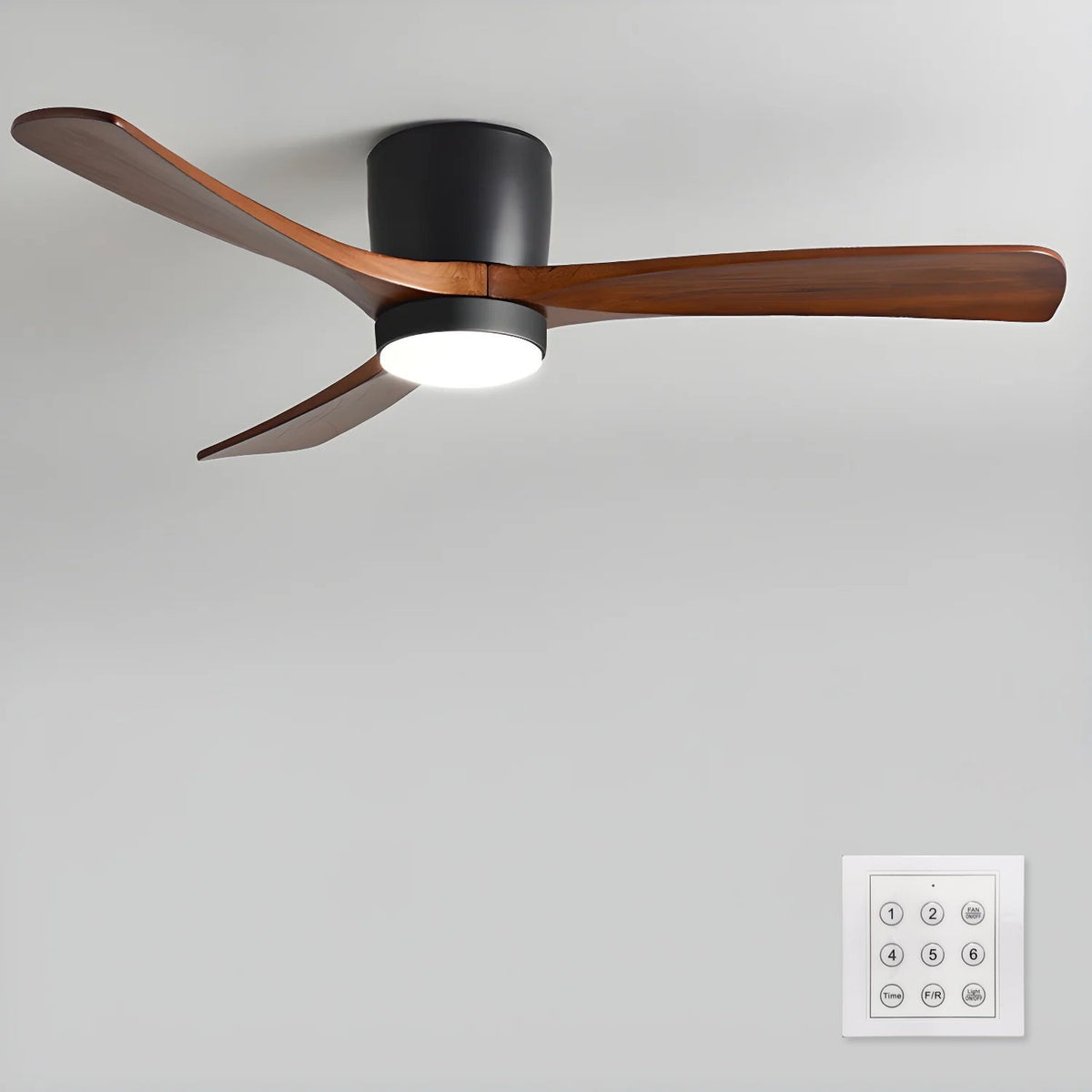 Brooklyn Nordic Wooden Ceiling Fan with Integrated Light – Ideal for Living Room or Bedroom