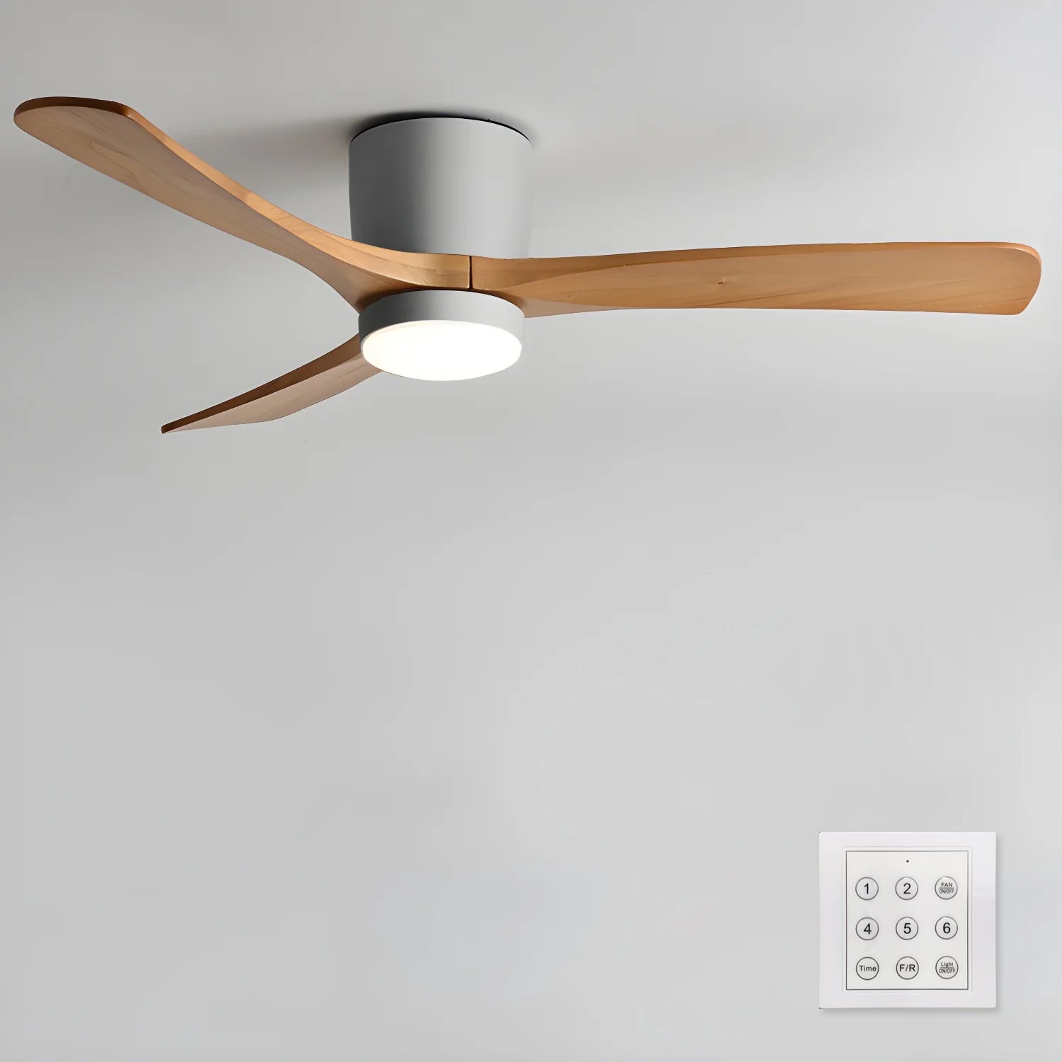 Brooklyn Nordic Wooden Ceiling Fan with Integrated Light – Ideal for Living Room or Bedroom