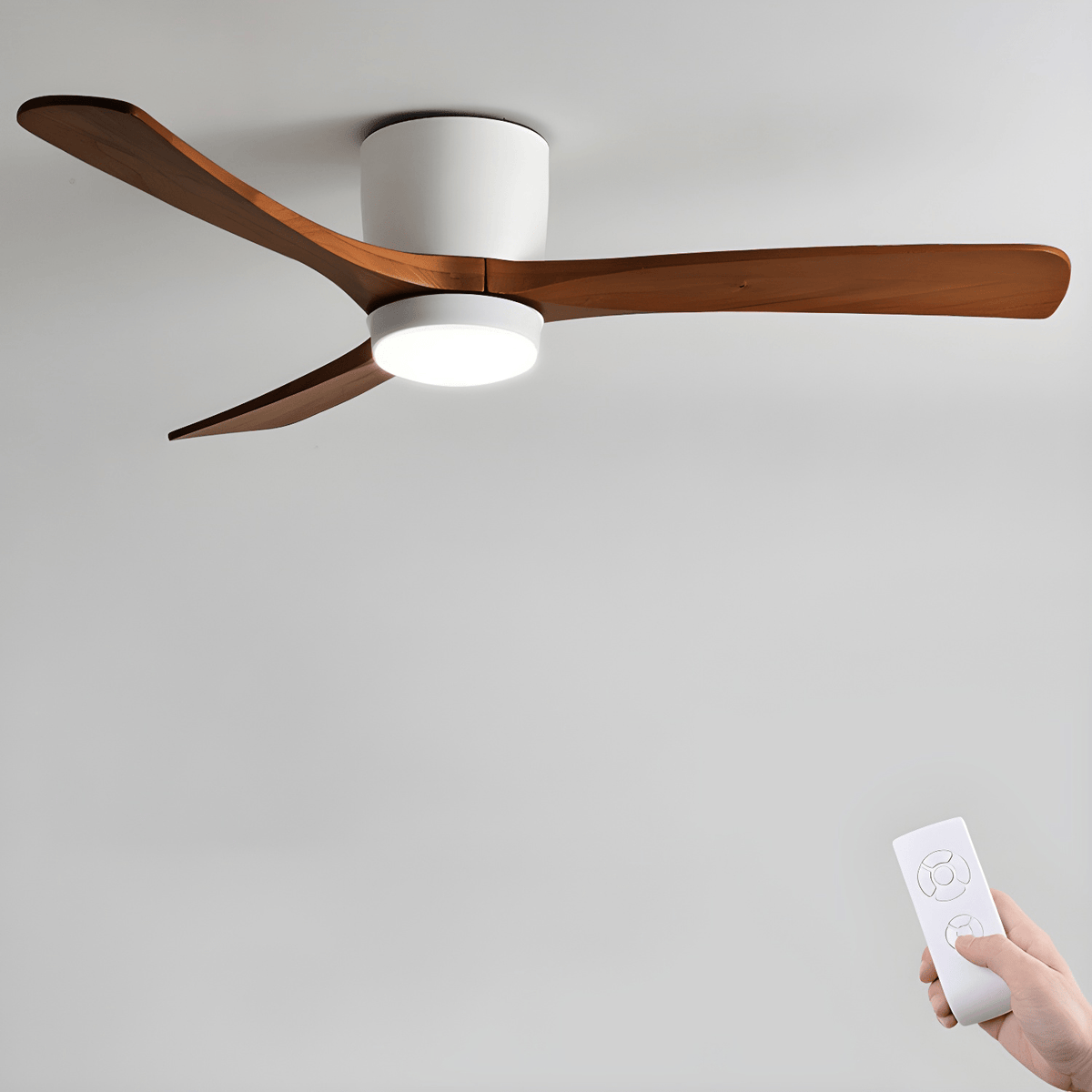 Brooklyn Nordic Wooden Ceiling Fan with Integrated Light – Ideal for Living Room or Bedroom