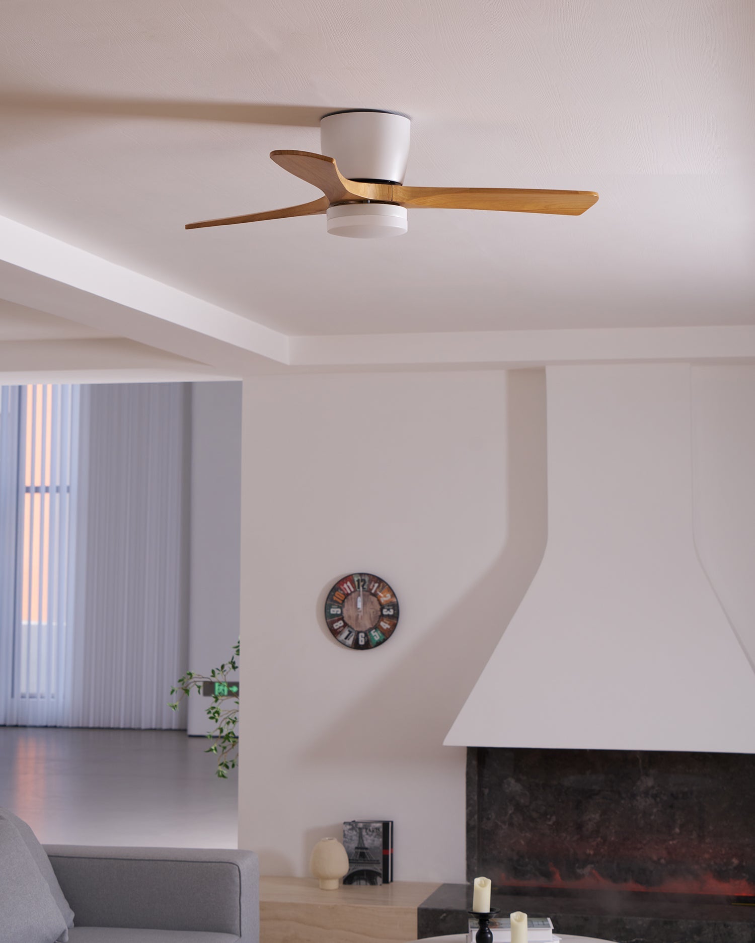 Brooklyn Nordic Wooden Ceiling Fan with Integrated Light – Ideal for Living Room or Bedroom