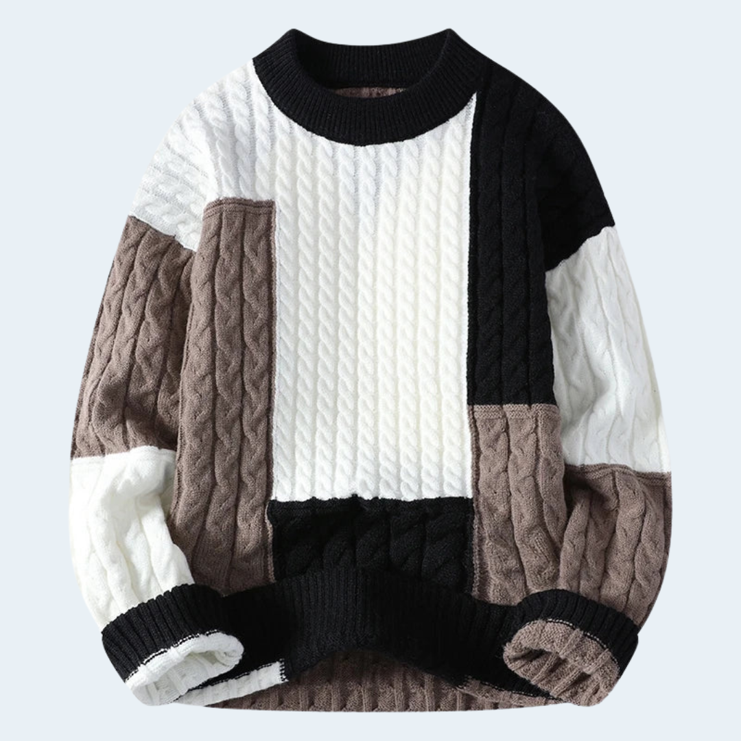 Biruvi | Men’s Patchwork Knit Sweater