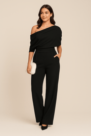 Cadence | Asymmetrical Neckline Tailored Jumpsuit