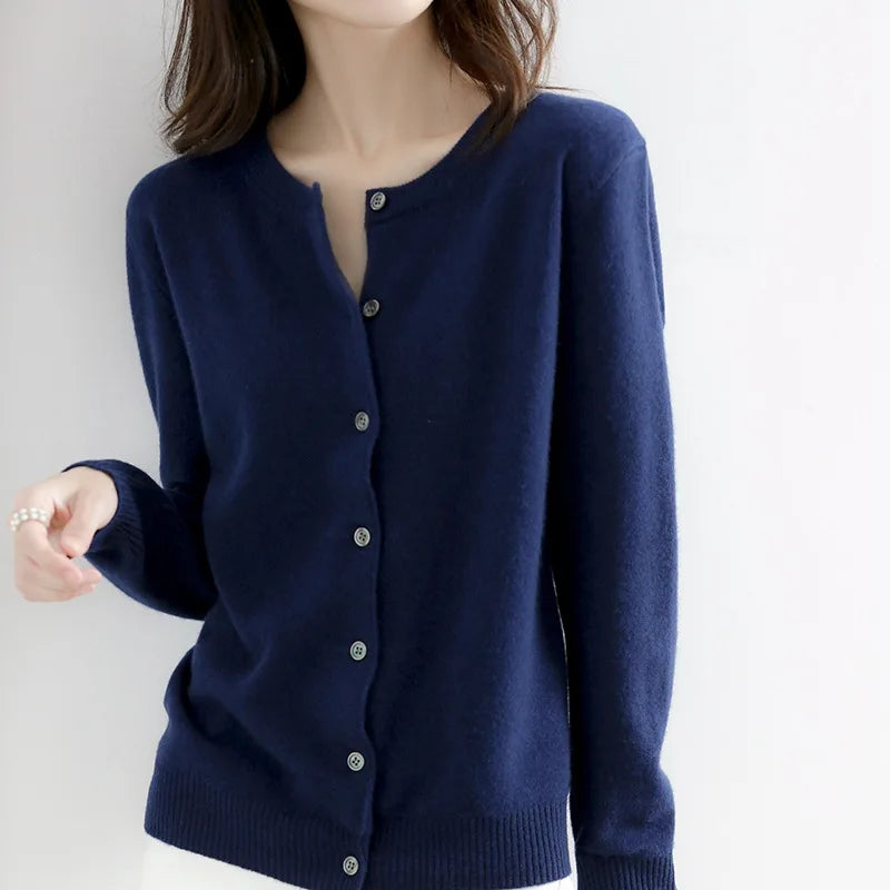 Biruvi | Women’s Knitwear Button Cardigan Soft Fitted Lightweight
