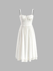 Celeste | Ruffle Hem Fitted Cotton Sundress