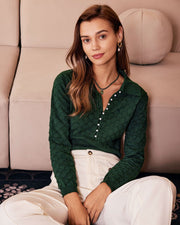 Celia | Relaxed Fit Ribbed Knit Holiday Top