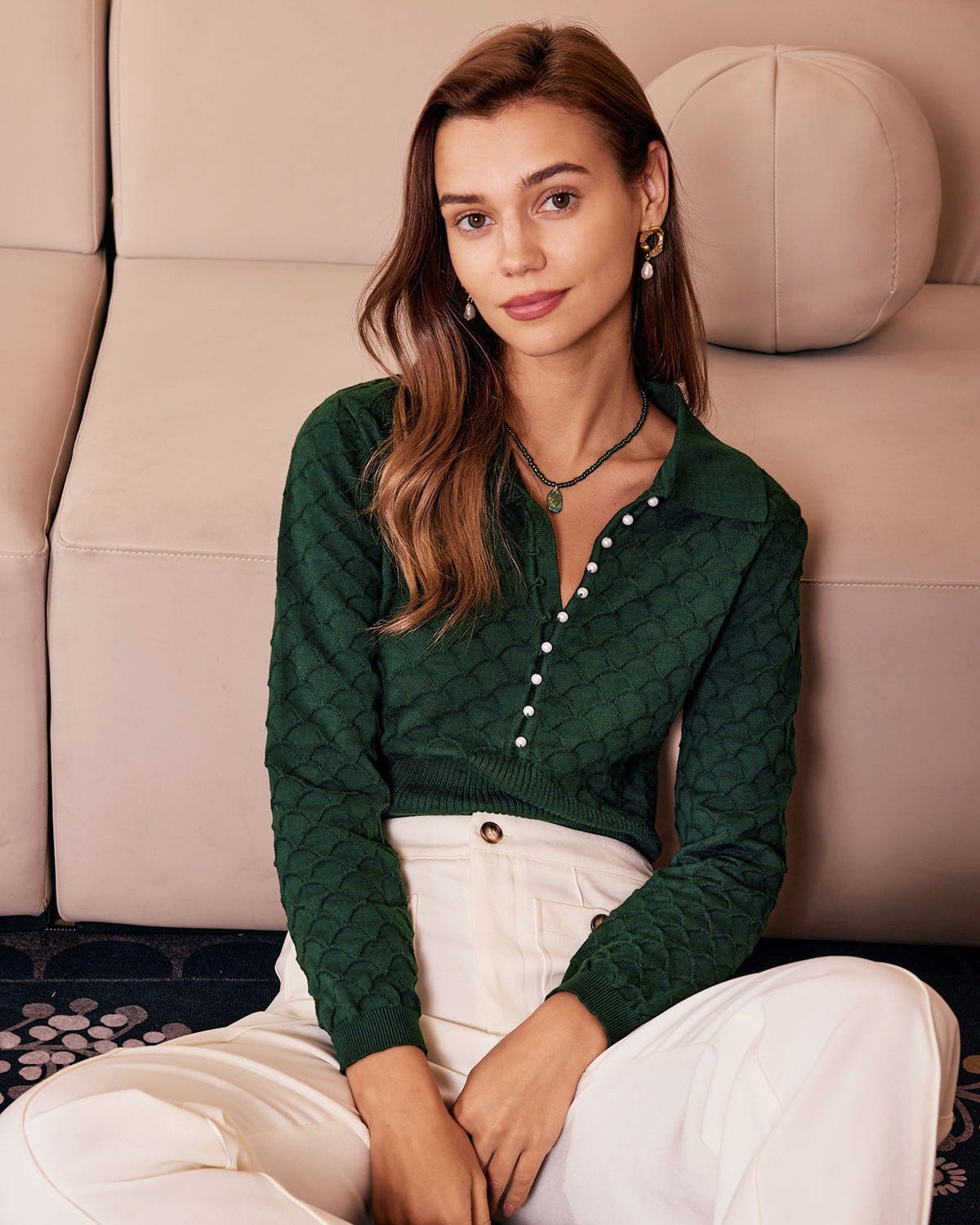 Celia | Relaxed Fit Ribbed Knit Holiday Top