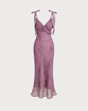 Charlotte | A-Line Floral Ruffle Tie Strap Sundress
