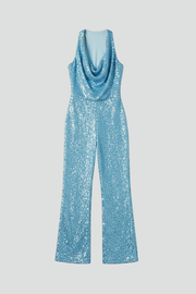 Charlotte | Textured Wide-Leg Halter Neck Jumpsuit