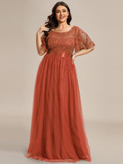 Cleo | A-Line Ruffle Sleeve Prom Dress