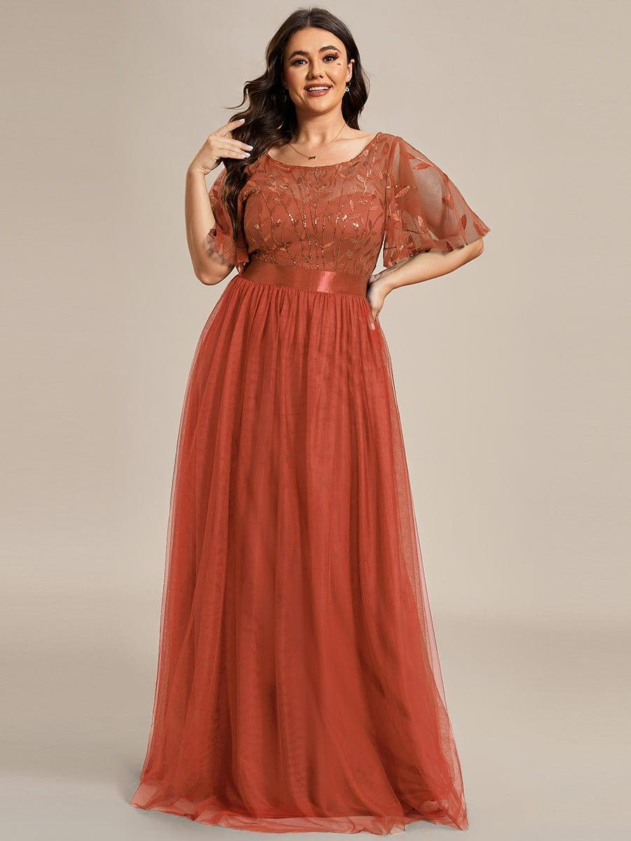Cleo | A-Line Ruffle Sleeve Prom Dress