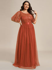 Cleo | A-Line Ruffle Sleeve Prom Dress