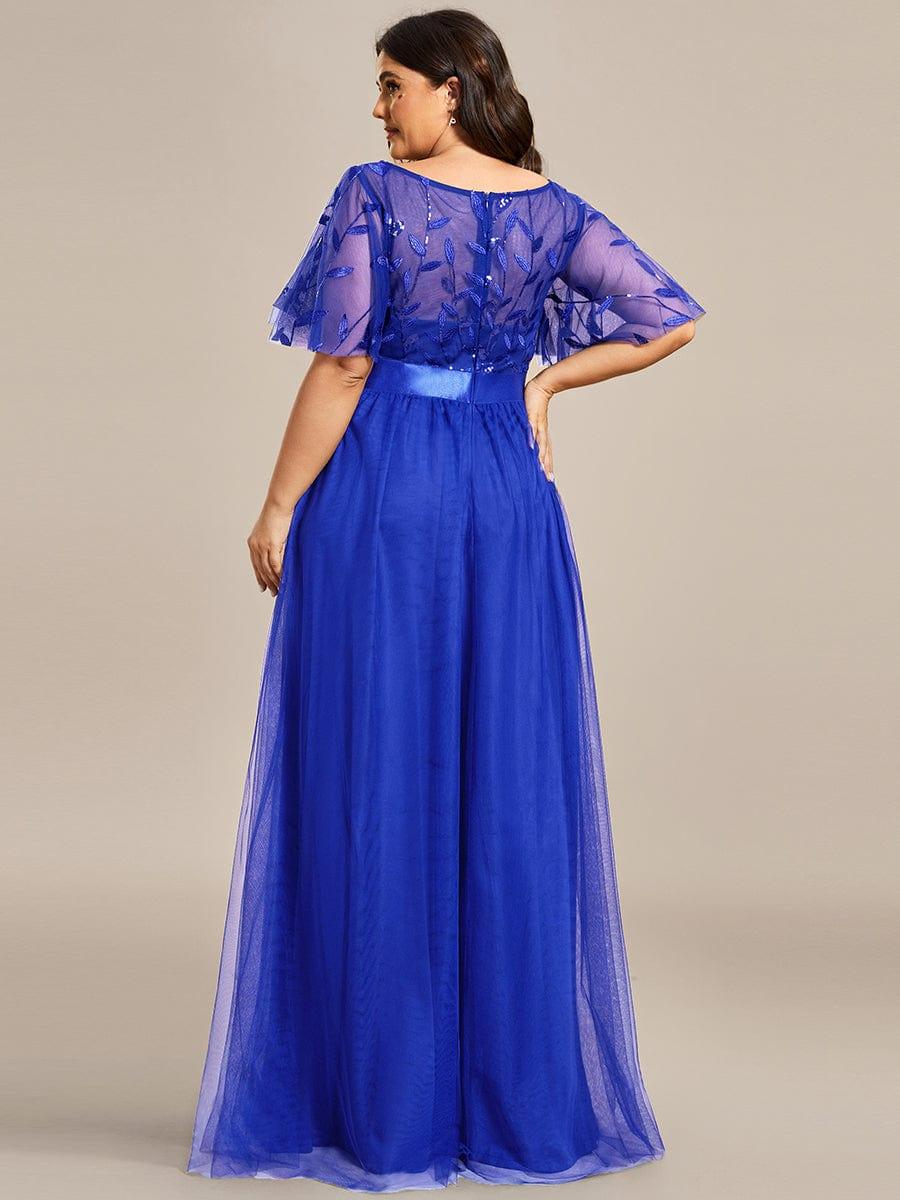 Cleo | A-Line Ruffle Sleeve Prom Dress