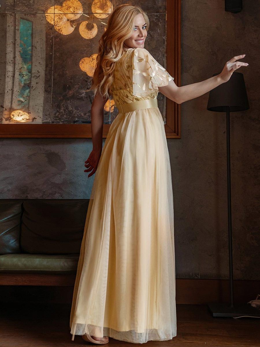 Cleo | A-Line Ruffle Sleeve Prom Dress