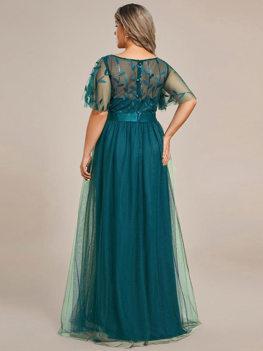 Cleo | A-Line Ruffle Sleeve Prom Dress