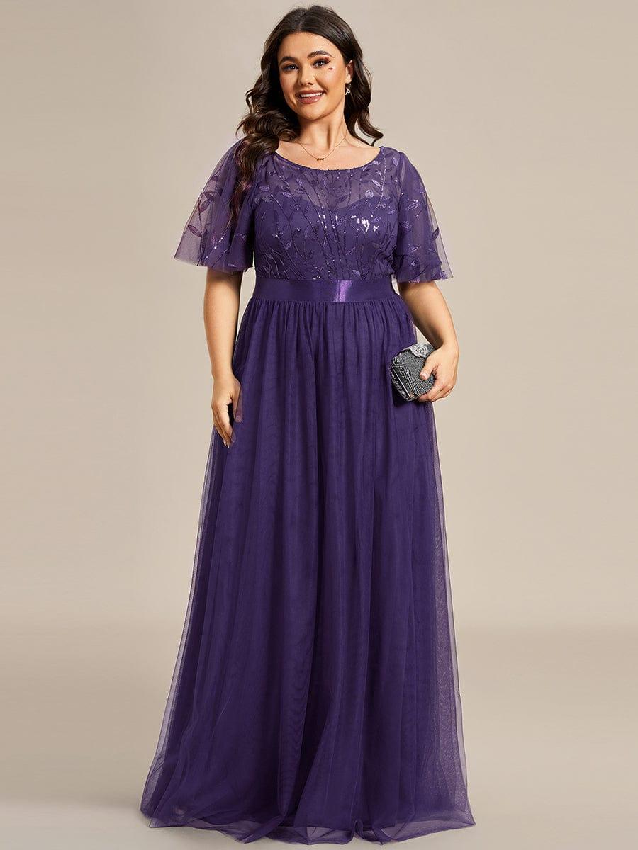Cleo | A-Line Ruffle Sleeve Prom Dress
