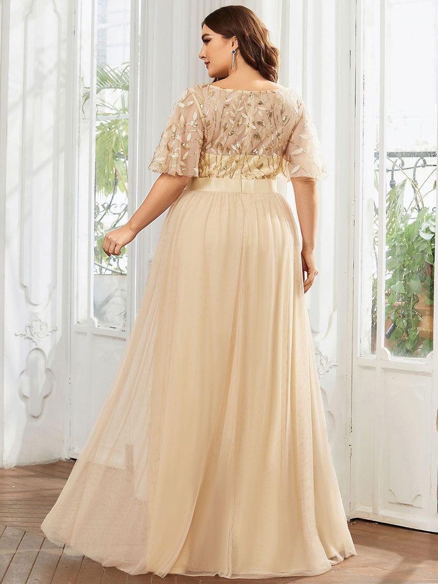 Cleo | A-Line Ruffle Sleeve Prom Dress
