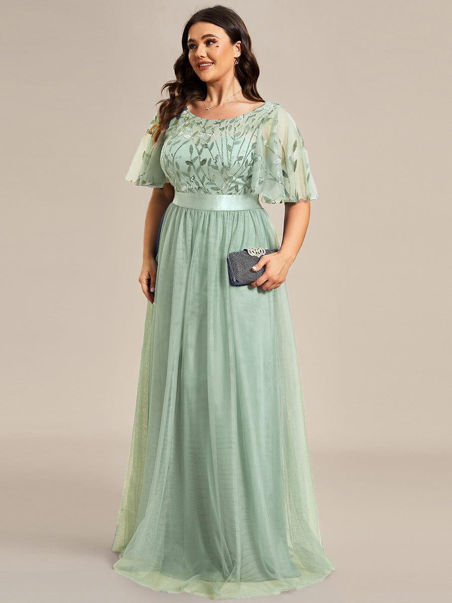 Cleo | A-Line Ruffle Sleeve Prom Dress