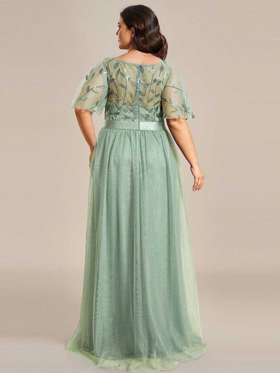 Cleo | A-Line Ruffle Sleeve Prom Dress