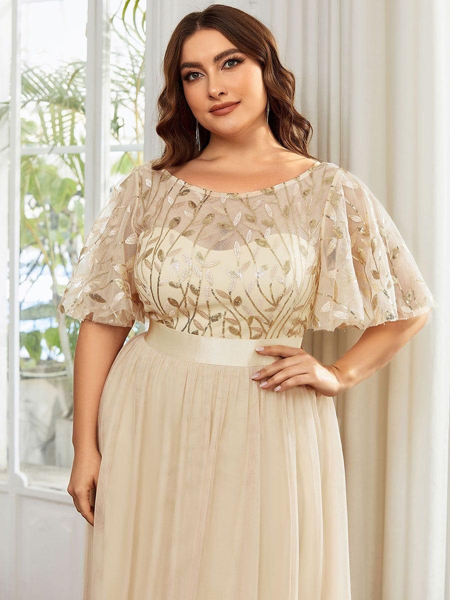Cleo | A-Line Ruffle Sleeve Prom Dress