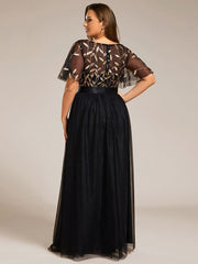 Cleo | A-Line Ruffle Sleeve Prom Dress