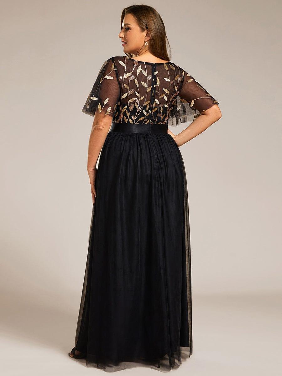Cleo | A-Line Ruffle Sleeve Prom Dress