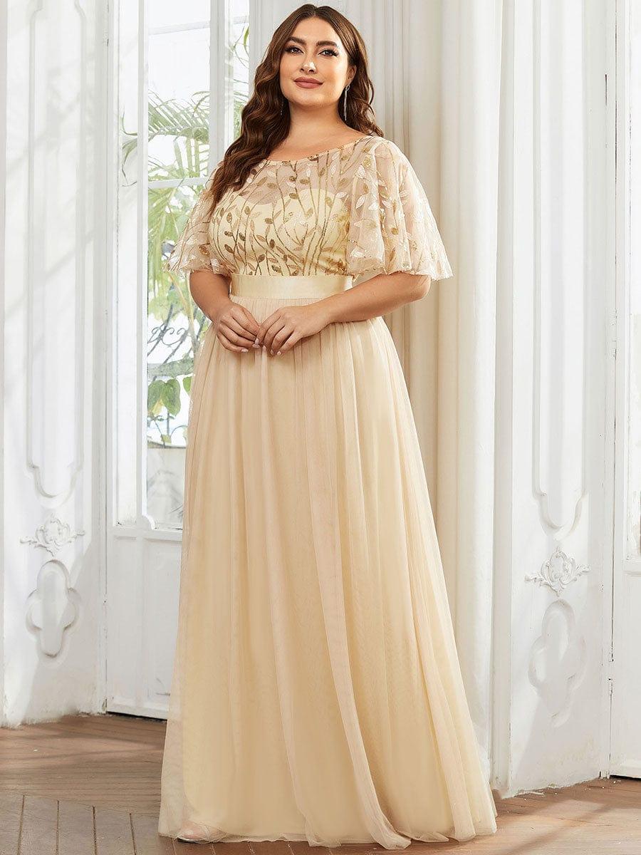 Cleo | A-Line Ruffle Sleeve Prom Dress