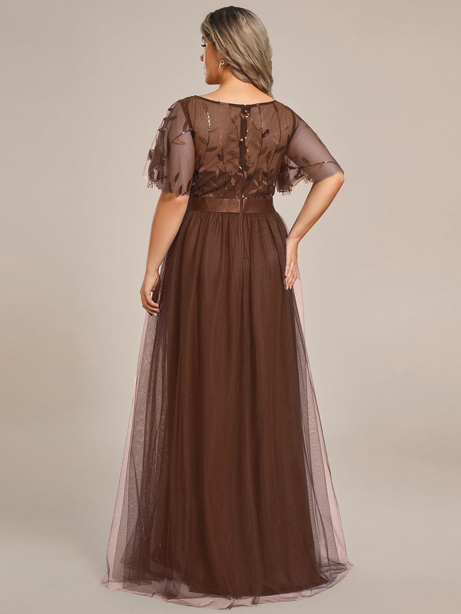 Cleo | A-Line Ruffle Sleeve Prom Dress