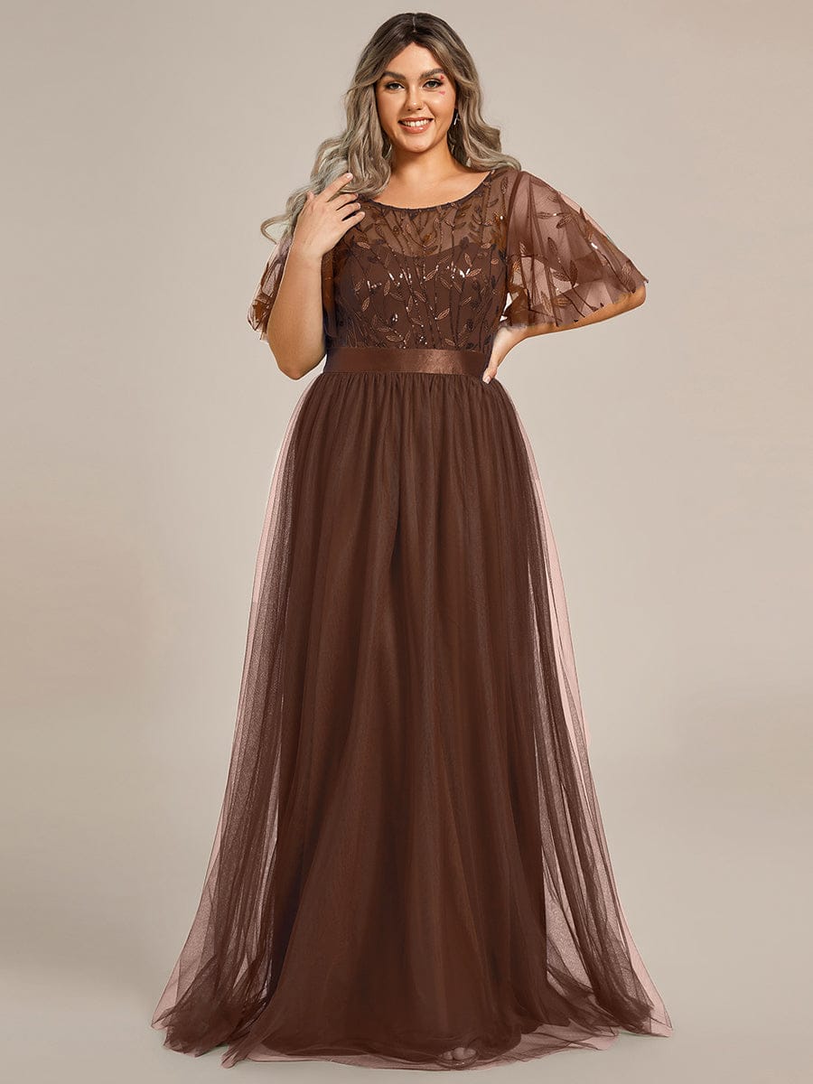 Cleo | A-Line Ruffle Sleeve Prom Dress