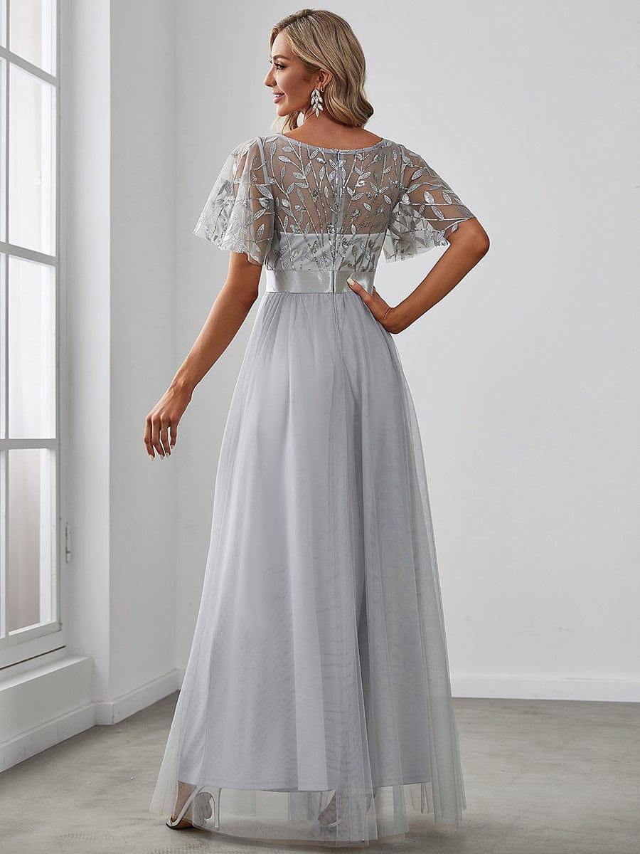 Cleo | A-Line Ruffle Sleeve Prom Dress