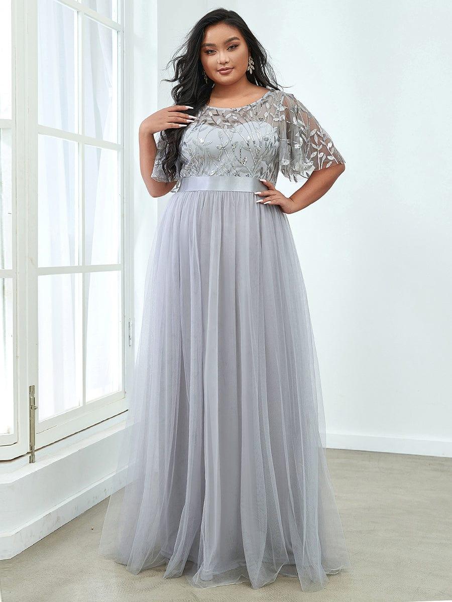 Cleo | A-Line Ruffle Sleeve Prom Dress