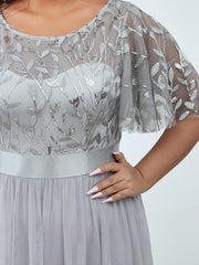 Cleo | A-Line Ruffle Sleeve Prom Dress