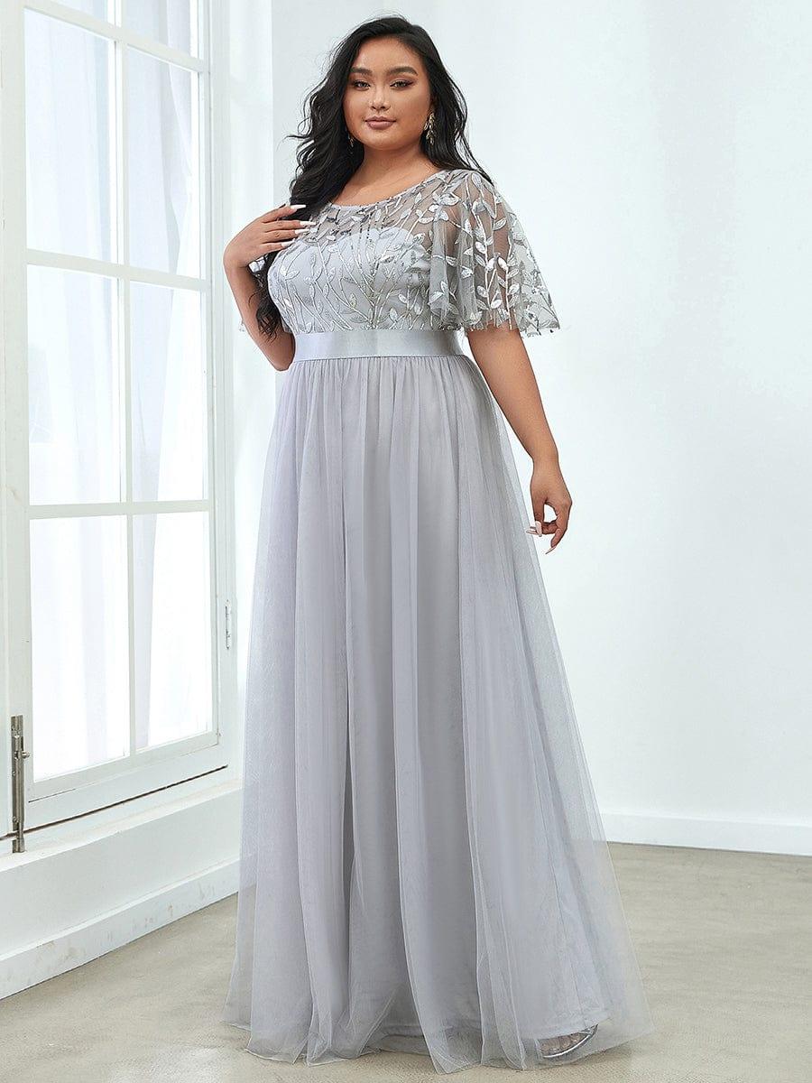 Cleo | A-Line Ruffle Sleeve Prom Dress