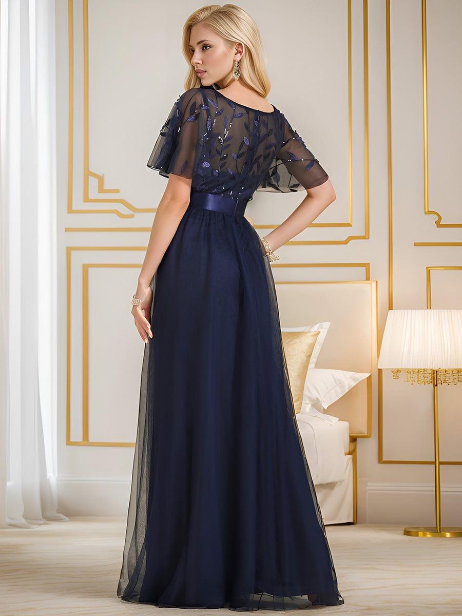 Cleo | A-Line Ruffle Sleeve Prom Dress