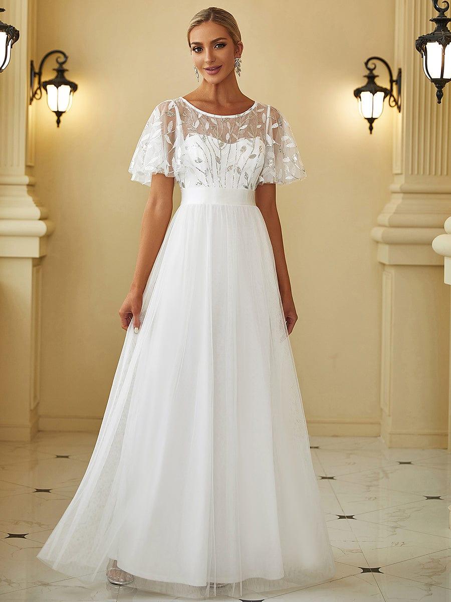 Cleo | A-Line Ruffle Sleeve Prom Dress