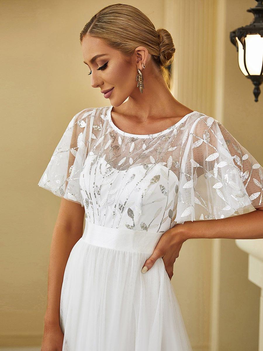 Cleo | A-Line Ruffle Sleeve Prom Dress