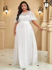 Cleo | A-Line Ruffle Sleeve Prom Dress