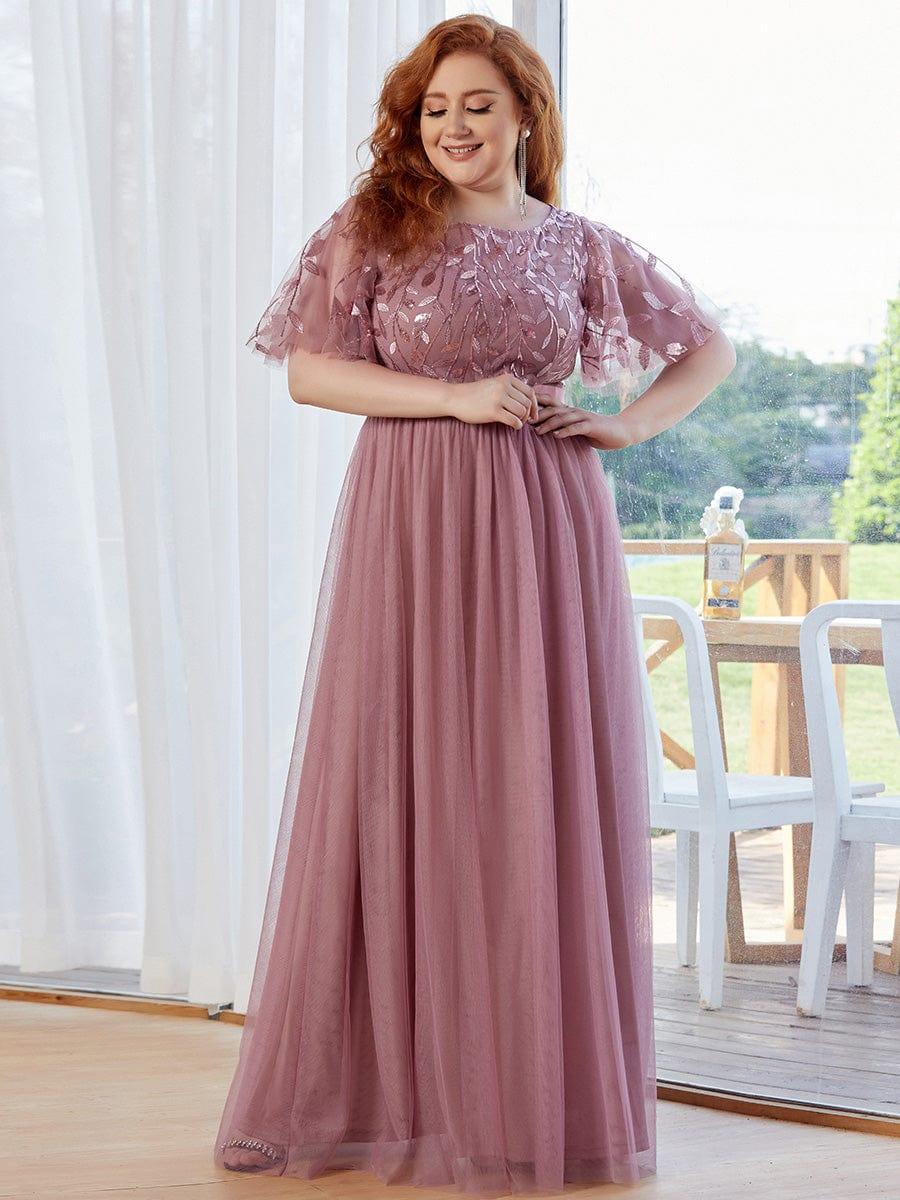 Cleo | A-Line Ruffle Sleeve Prom Dress
