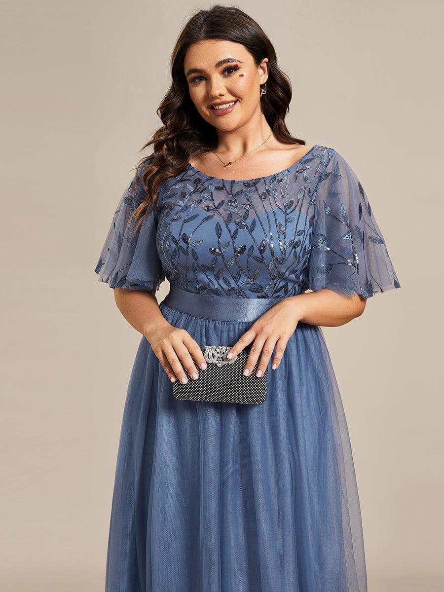 Cleo | A-Line Ruffle Sleeve Prom Dress