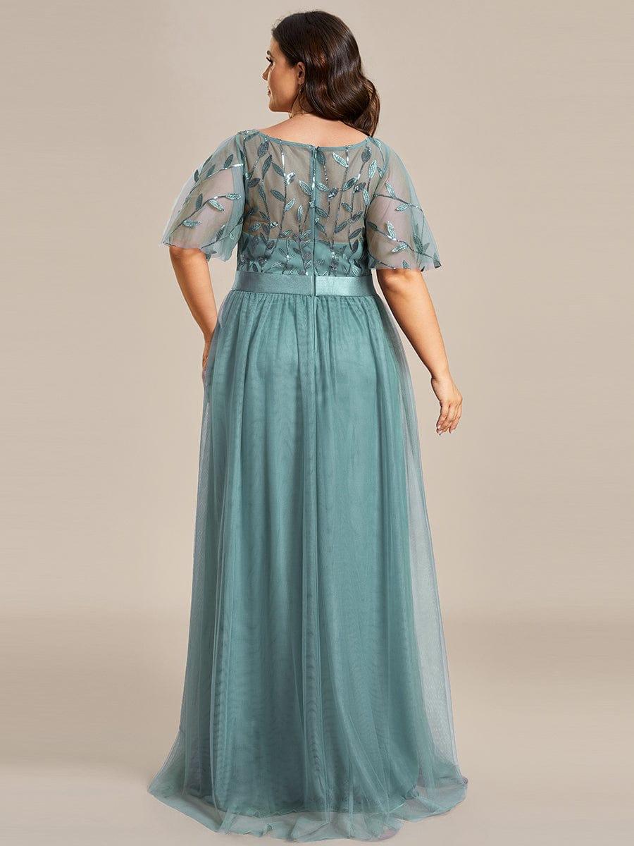 Cleo | A-Line Ruffle Sleeve Prom Dress
