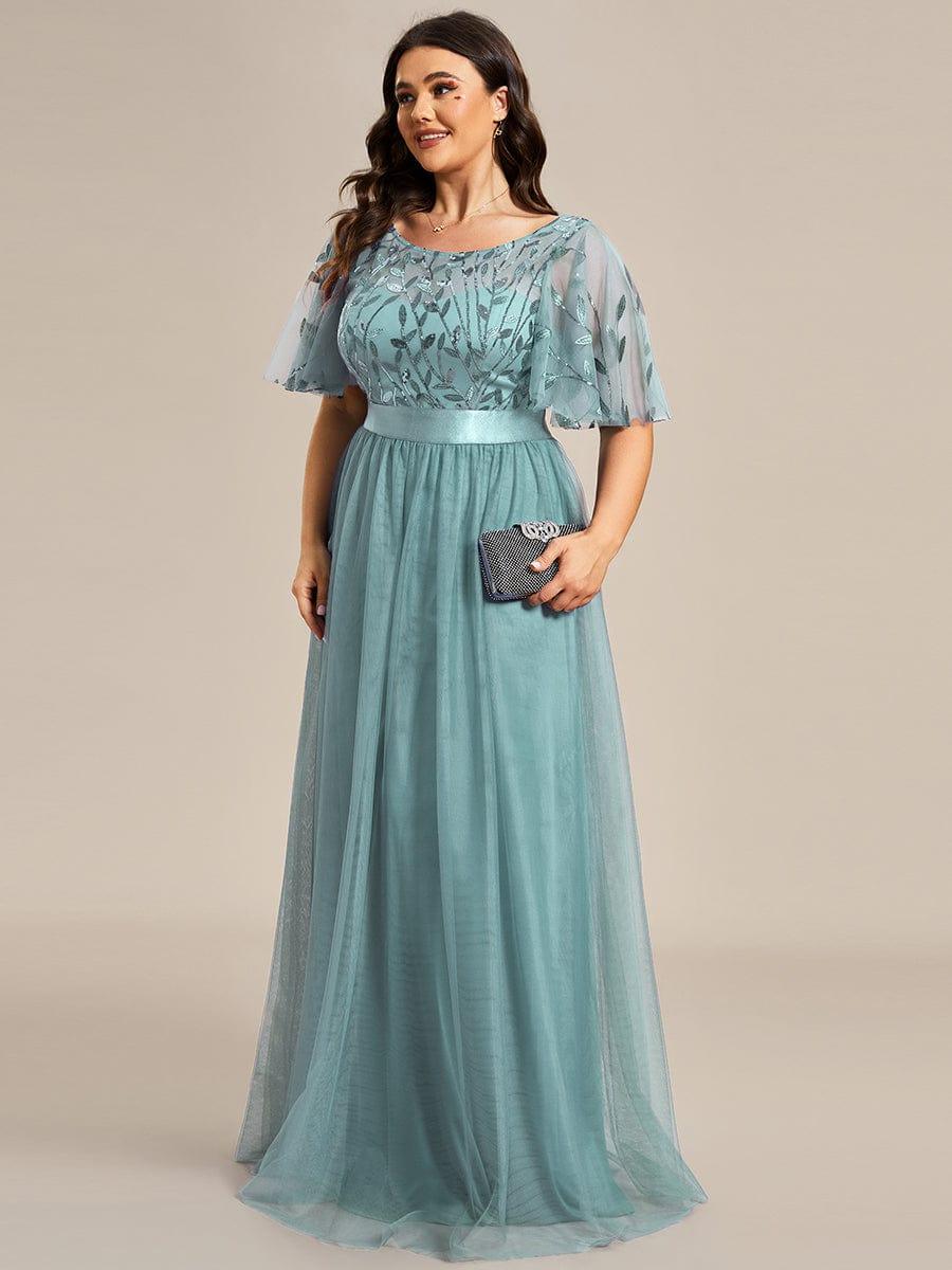 Cleo | A-Line Ruffle Sleeve Prom Dress