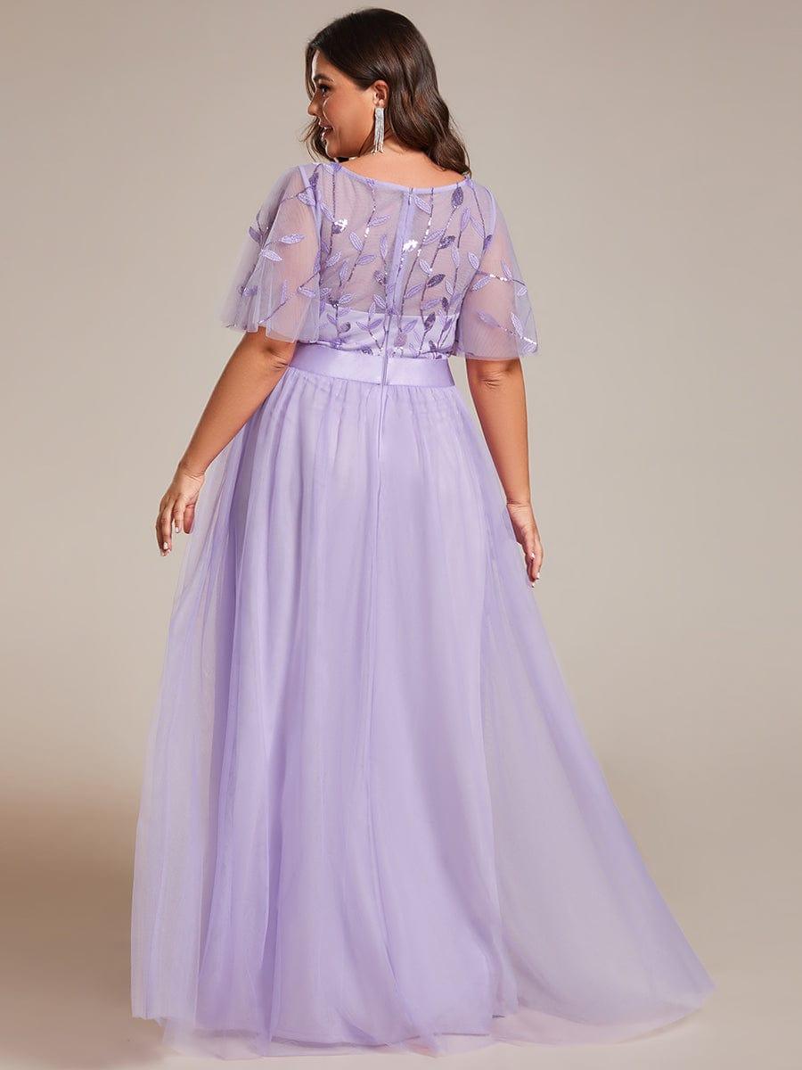 Cleo | A-Line Ruffle Sleeve Prom Dress