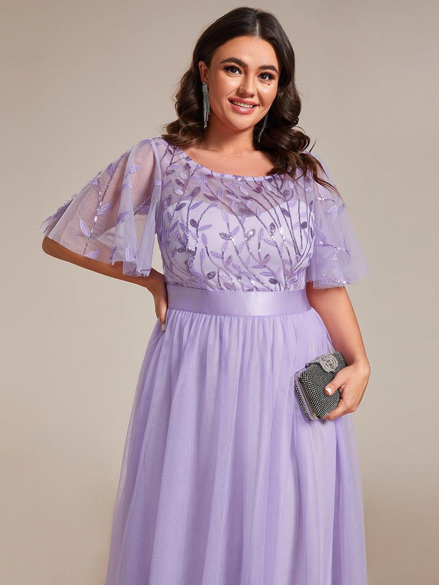Cleo | A-Line Ruffle Sleeve Prom Dress