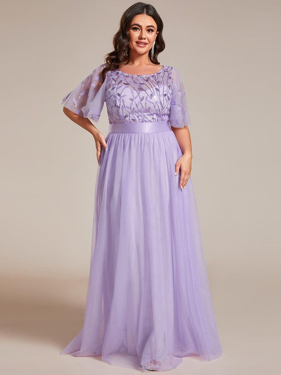 Cleo | A-Line Ruffle Sleeve Prom Dress