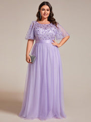 Cleo | A-Line Ruffle Sleeve Prom Dress