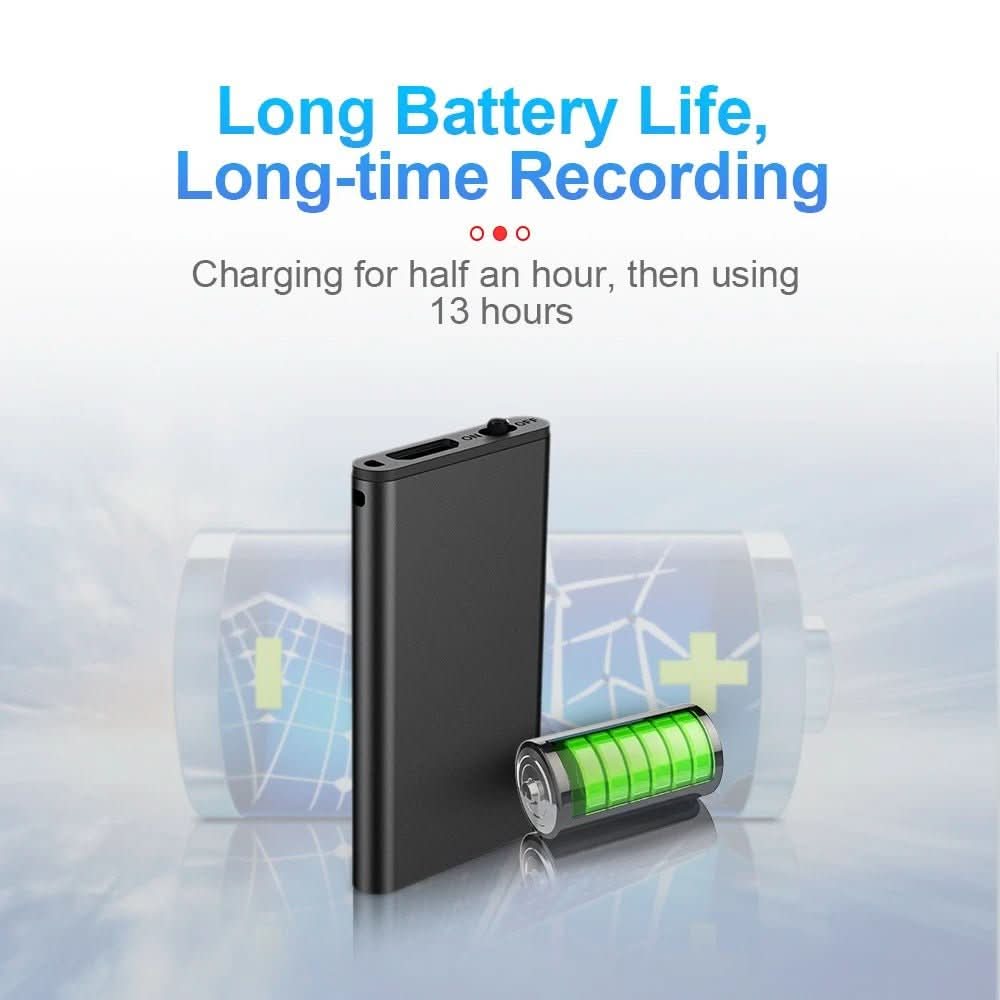 Compact Lightweight Dictation Device with Voice Activation – Ideal for On-the-Go Recording