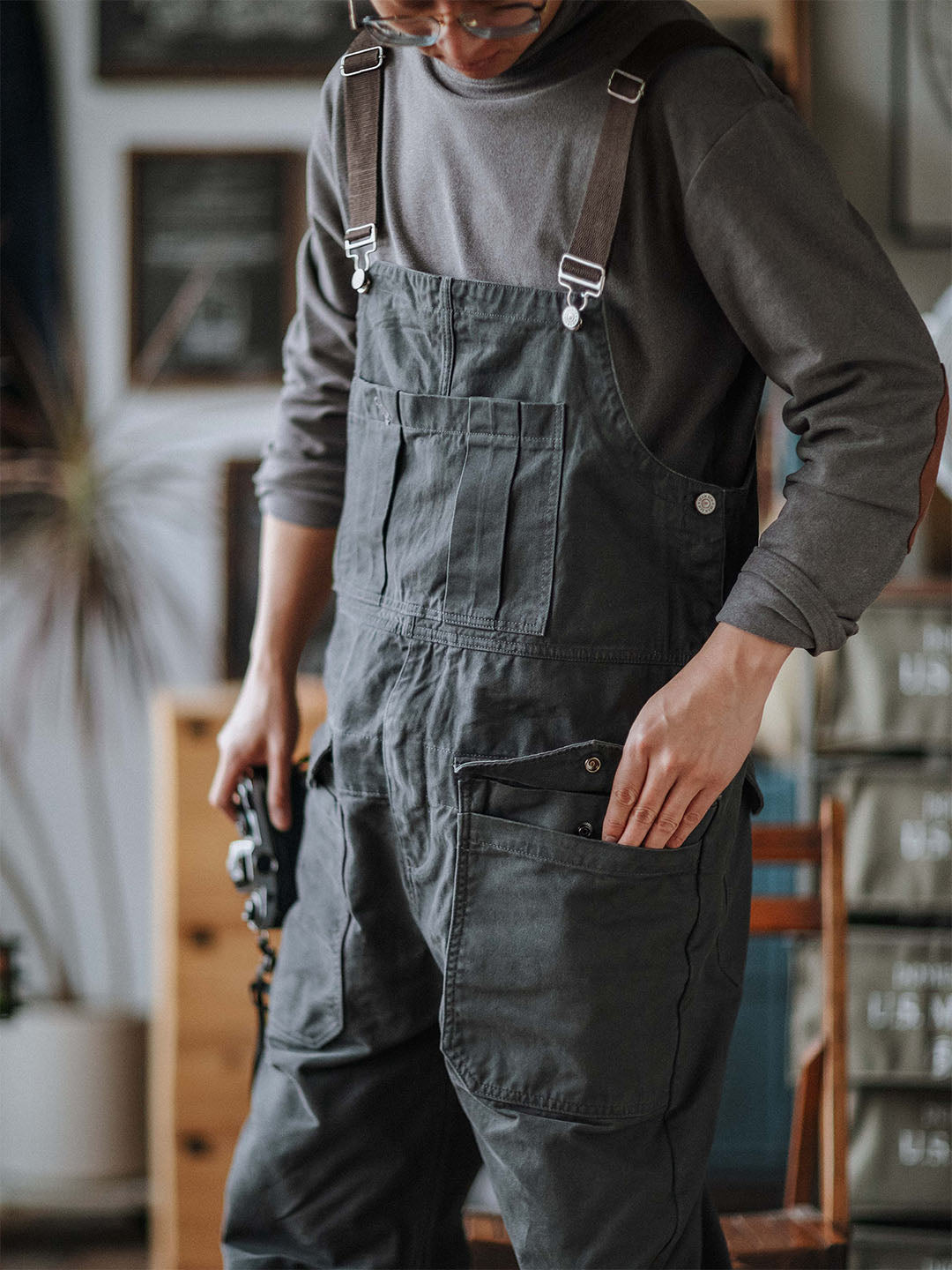 Cosima | Relaxed Fit Cotton Bib Overalls