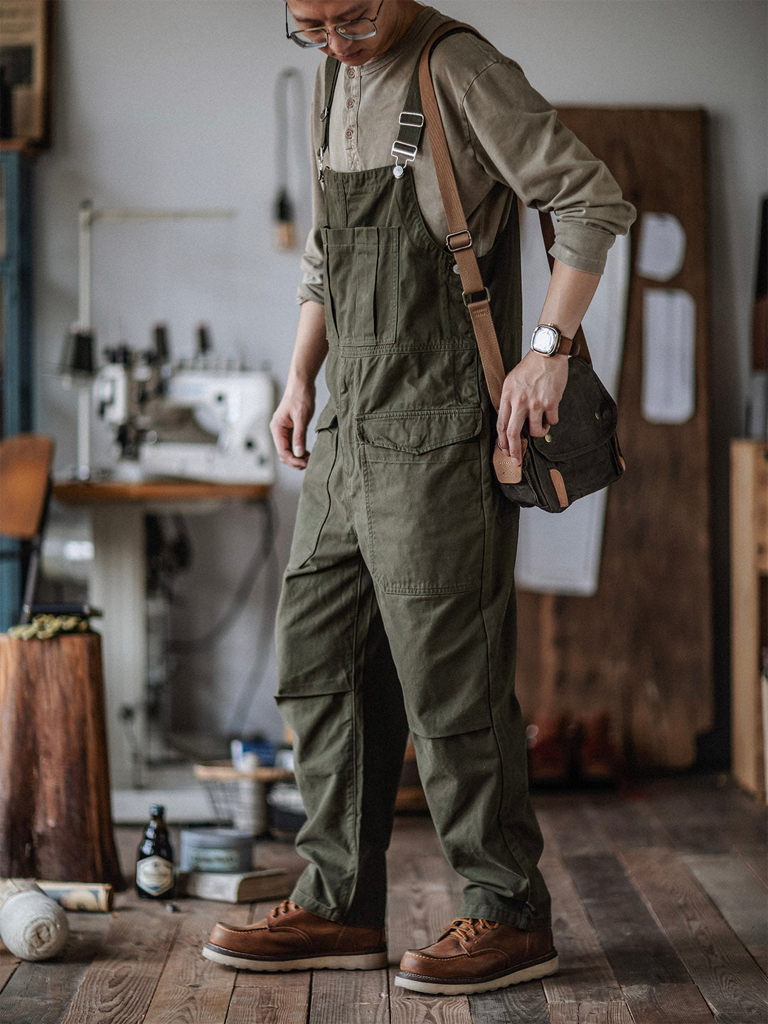 Cosima | Relaxed Fit Cotton Bib Overalls
