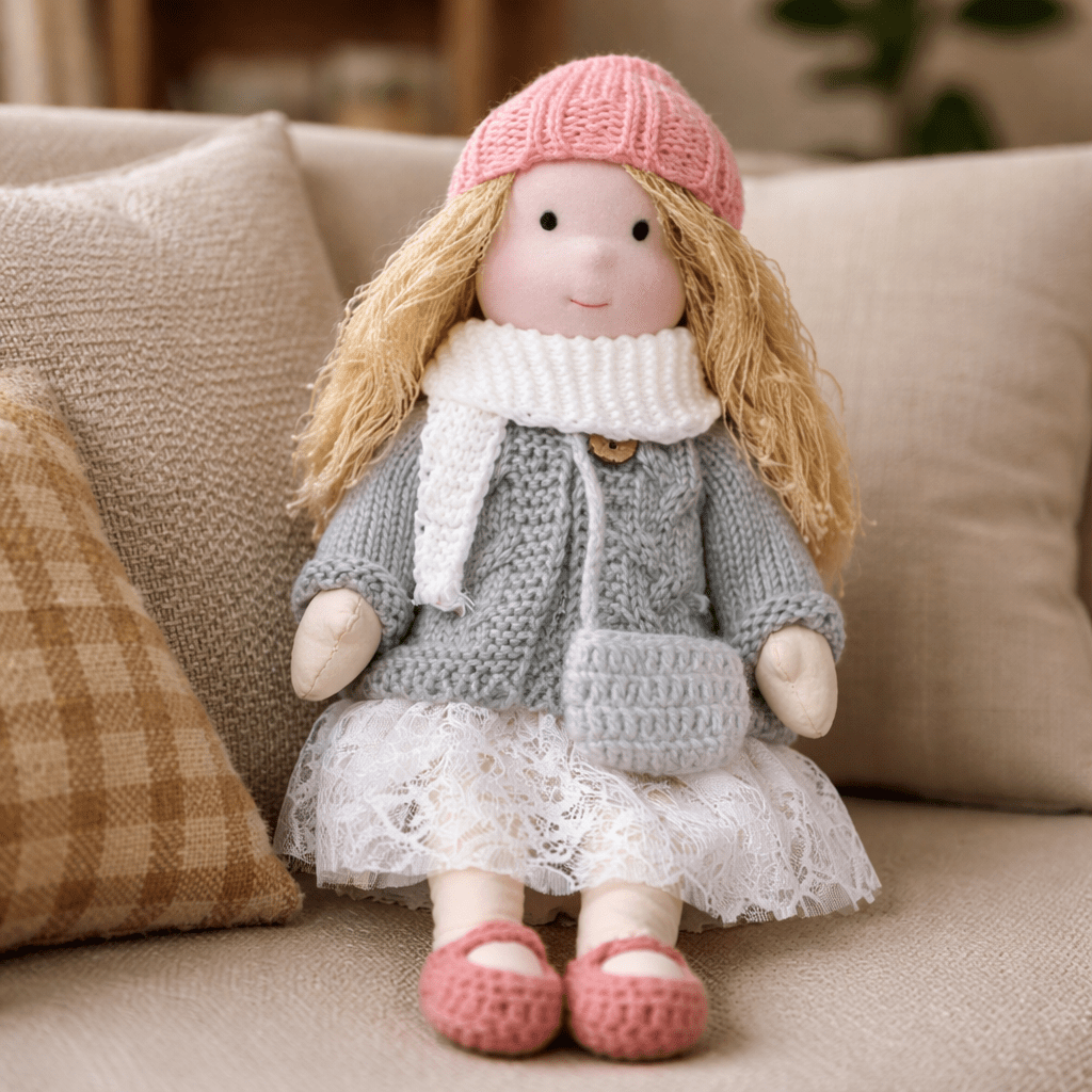 Cotton Waldorf Doll with Soft Plush Body – Ideal for Creative Play and Imaginative Toys