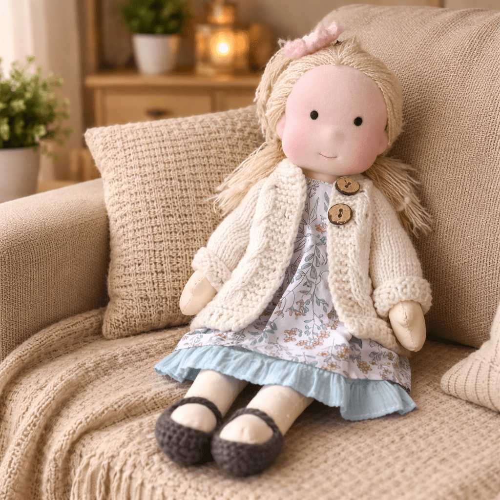Cotton Waldorf Doll with Soft Plush Body – Ideal for Creative Play and Imaginative Toys
