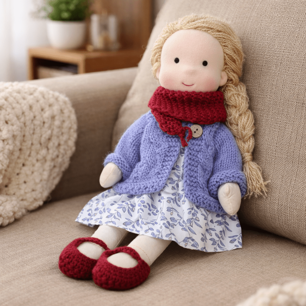 Cotton Waldorf Doll with Soft Plush Body – Ideal for Creative Play and Imaginative Toys